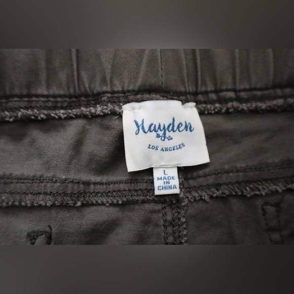 Hayden Los Angeles Olive Green Distressed Jogger Pants - Picture 3 of 5